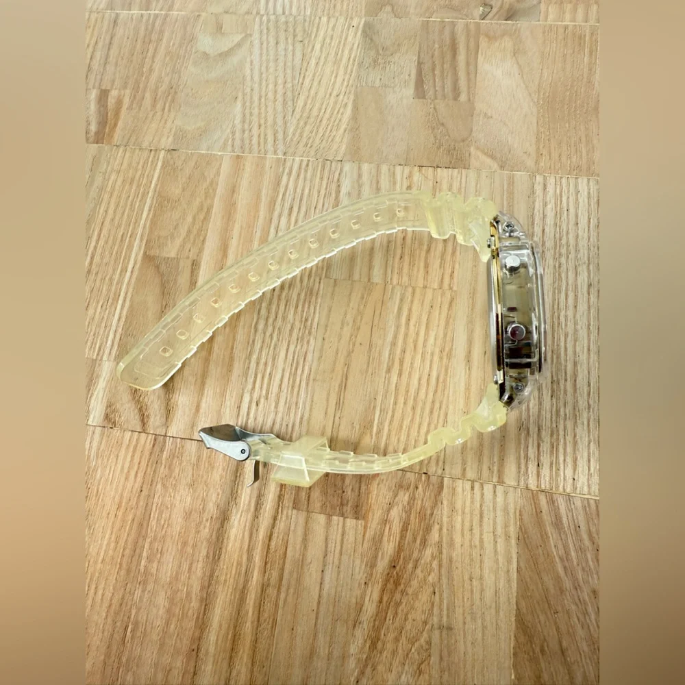 Unbranded digital transparent strap watch NEW BATTERY